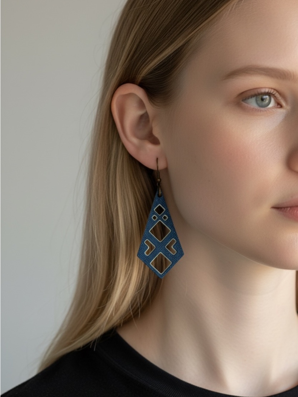 10/8 Handmade Blue Geometric Drop Earrings - Stylish Women's Jewelry
